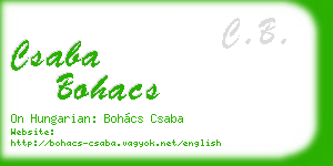 csaba bohacs business card