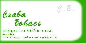 csaba bohacs business card